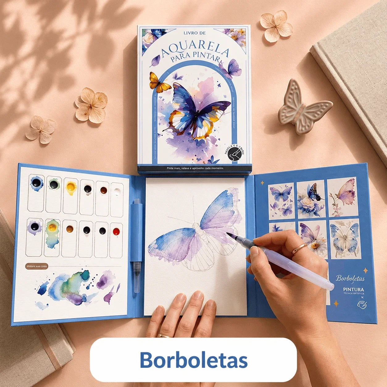 Kit Completo Criativo de Aquarela - (Borboleta)