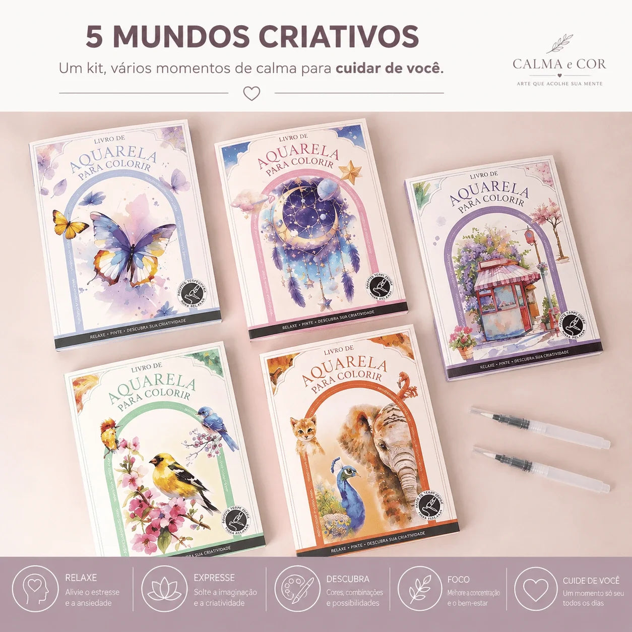 Kit Criativo de Aquarela Calma e Cor